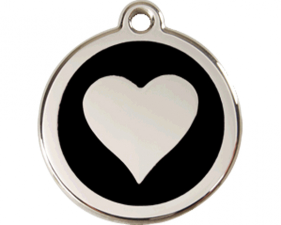 ID Tag enamel Heart black in the group Other products / ID Tags / ID-tags Enamel at PAW of Sweden AB (01-HT-BB1)