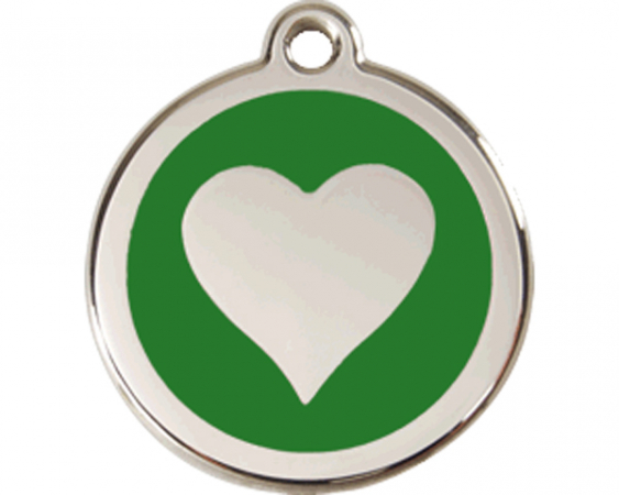 ID-Tag enamel Heart green in the group Other products / ID Tags / ID-tags Enamel at PAW of Sweden AB (01-HT-GR)