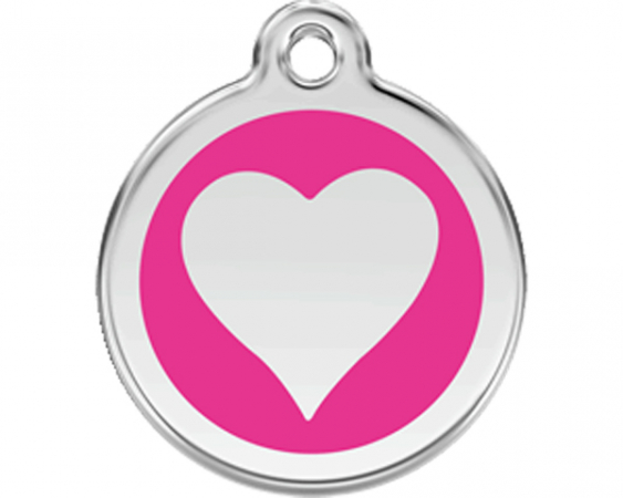 ID-Tag enamel Heart cerise in the group Other products / ID Tags / ID-tags Enamel at PAW of Sweden AB (01-HT-HP)