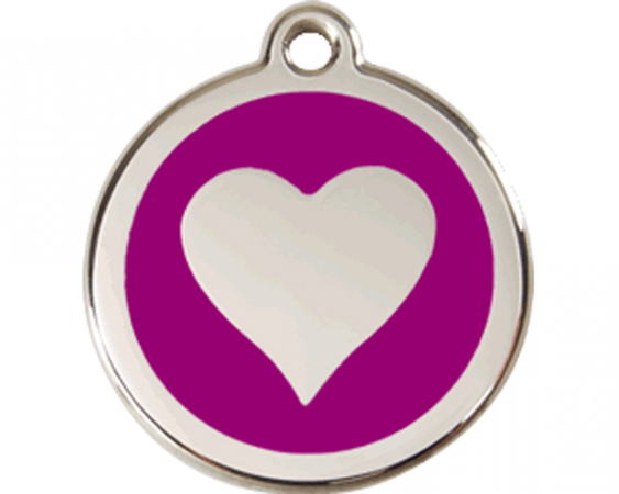 ID-Tag enamel Heart purple in the group Other products / ID Tags / ID-tags Enamel at PAW of Sweden AB (01-HT-PU)