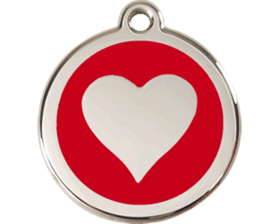 ID-Tag enamel Heart red in the group Other products / ID Tags / ID-tags Enamel at PAW of Sweden AB (01-HT-RE)