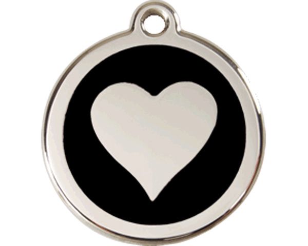 ID Tag enamel Heart black