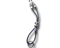 Whistle lanyard braided leather with silver beads black